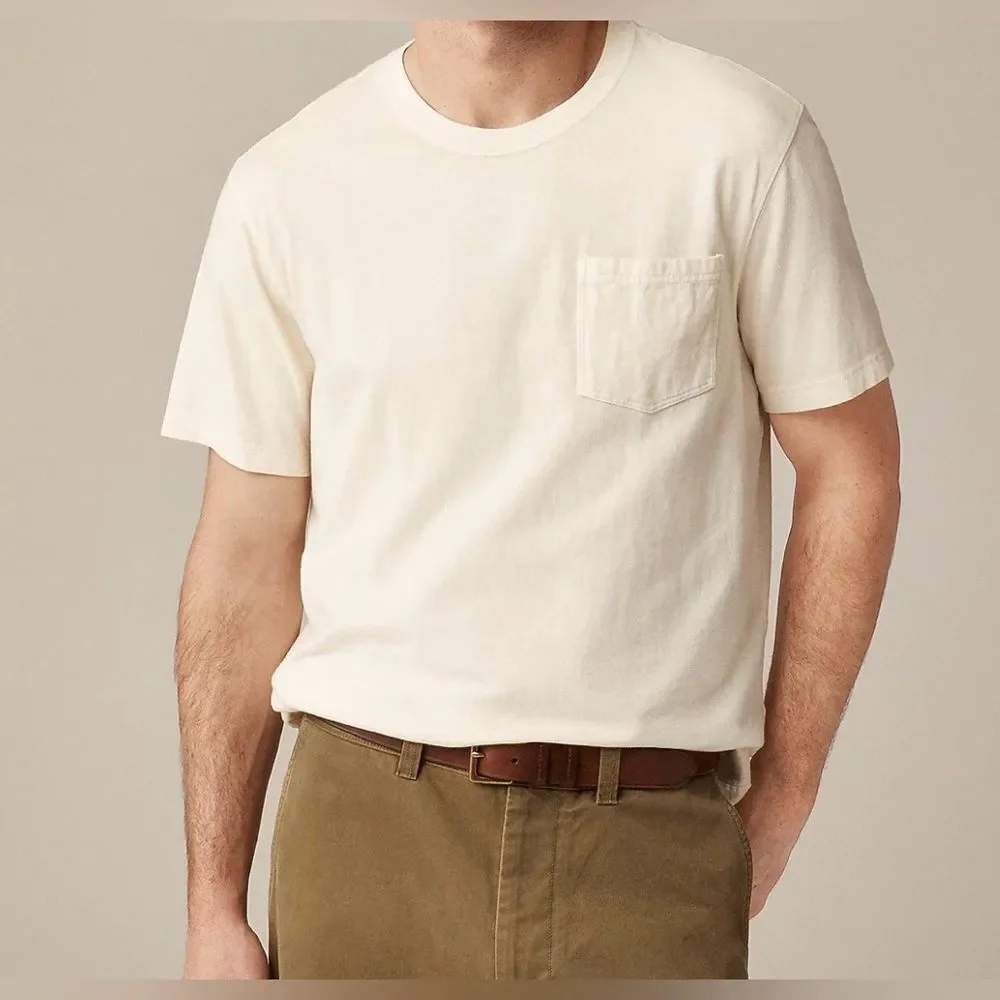 J.Crew Vintage-wash cotton pocket T-shirt NWT Size M